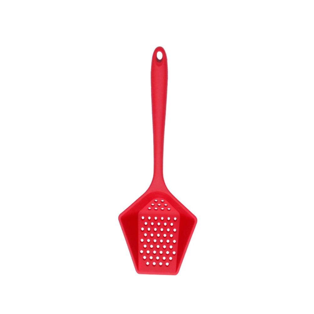 Silicone Slotted Spoon Ergonomic Ice Scoop Multi-Function Kitchen Strainer Household Filter Cooking Supply Wear Resistant Smooth