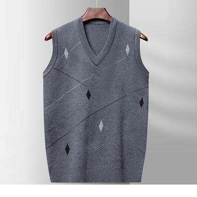 Men's Thickened Sleeveless V-neck Sleeveless Knitted Sweater Pull-up Base Vest