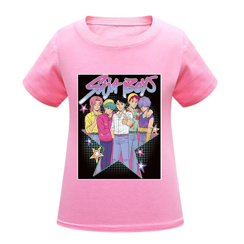 Kids Girls Anime Cartoon K-POP Rumi Zoey Mira Printed Casual Short Sleeves T-Shirt Top