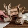 2pcs Resin Rabbit Garden Statues Rabbit Half Body Sculptures Rural Farmhouse Easter Decorations For Table Shelf Yard Patio