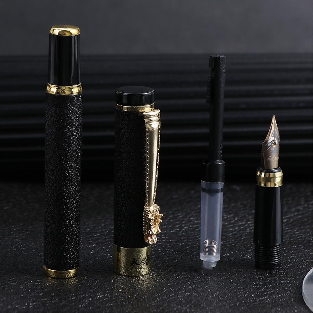 Student Luxury Frosted Black Golden Dragon Writing Pen Business Ink Pen Fountain Pen Ink Pen
