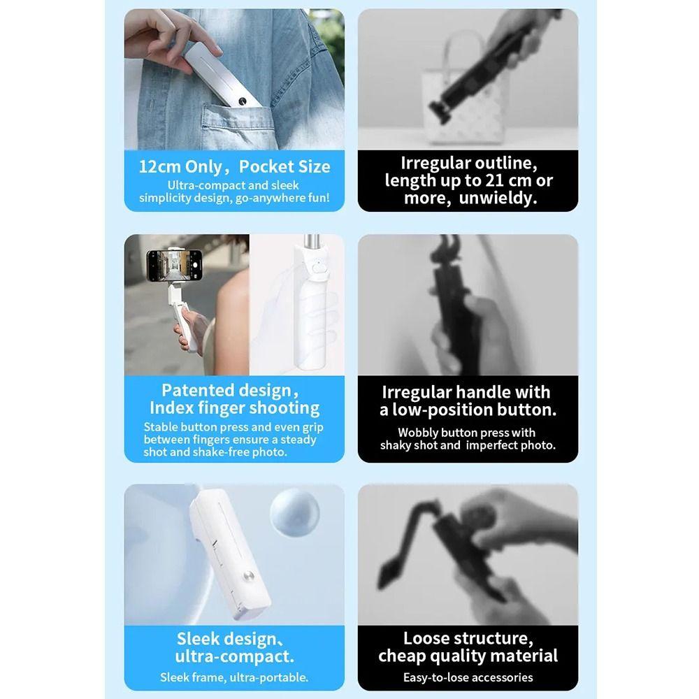 Foldable Mini Bluetooth Selfie Stick 360° Rotation Portable Phone Stand  Live Streaming