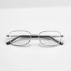 Anti-Scratch Reading Glasses Retro Square Presbyopic Eyewear With Glass Lenses Metal Hyperopia Eye Glasses Men's Glasses +3.5+4