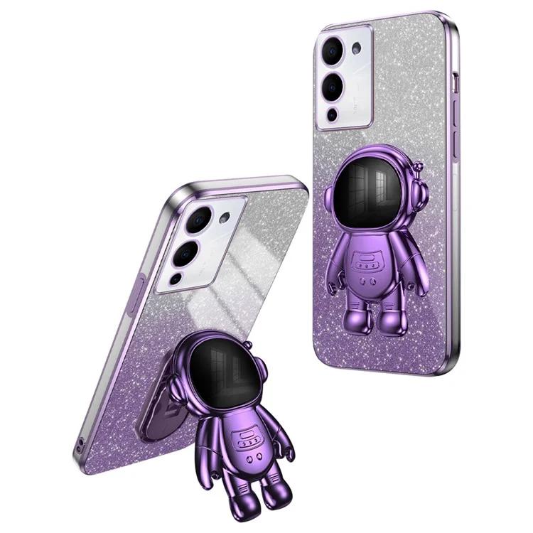 

For Infinix Note 12 G96 4G Kickstand PC+TPU Case Electroplating Anti-Fall Phone Shell