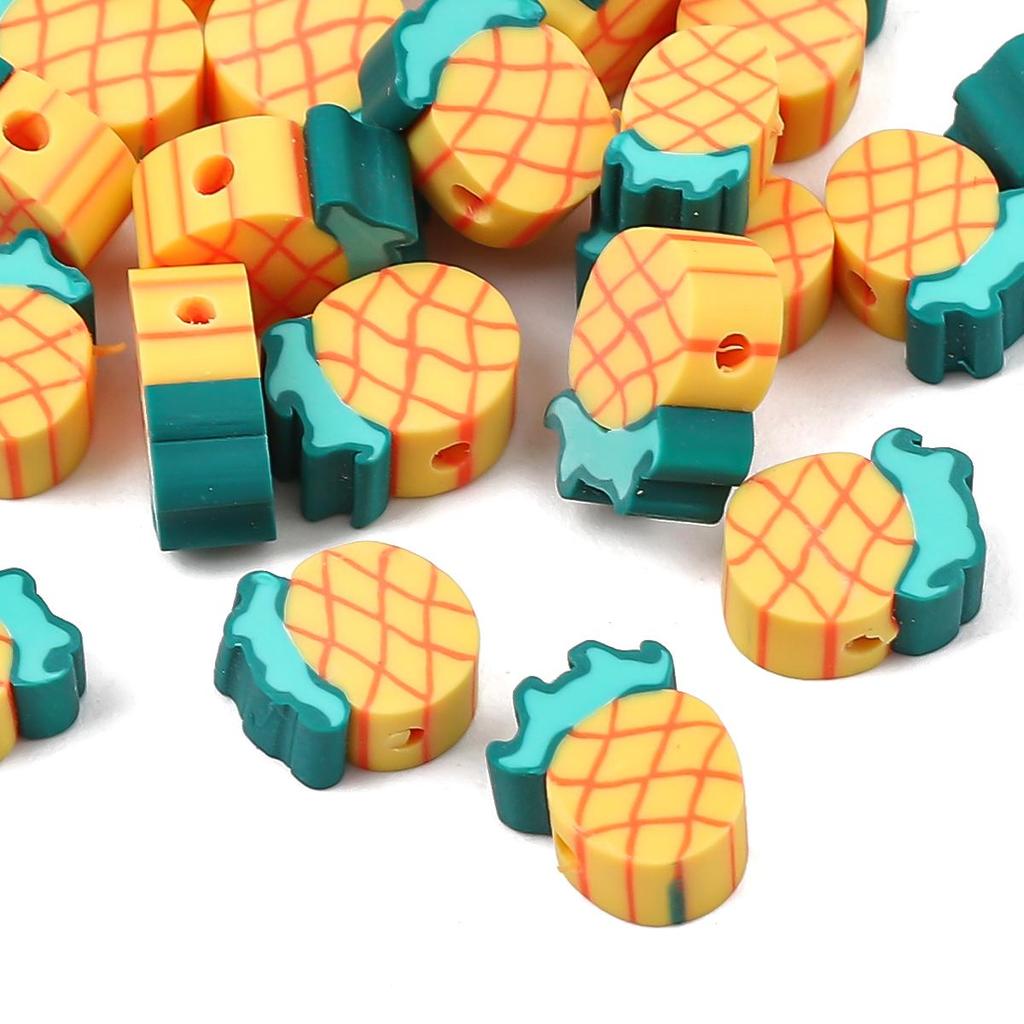 30pcs/bag Polymer Clay Fruit Beads DIY Bracelet Necklace Earrings Jewelry Accessories