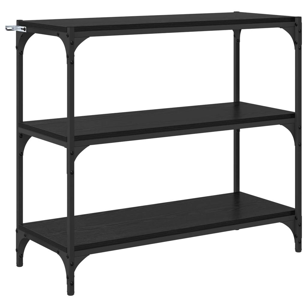 Bookshelf Black Oak Effect 80 X 33 X 70.5 Cm