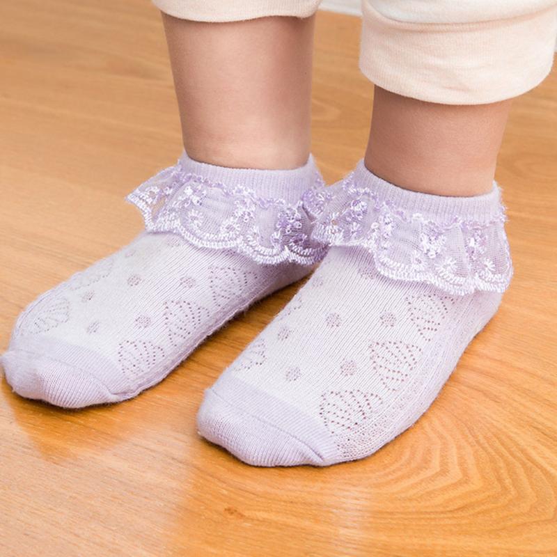 Baby Girls Eyelet Lace Flower Ankle Short Socks Newborn Infant Toddlers Cotton