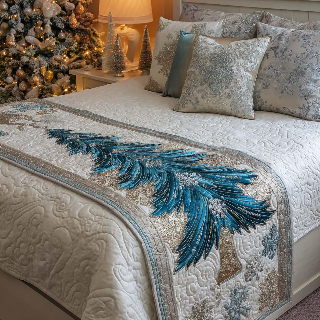 Hotel Bed Flag Christmas Home Party Decoration Bed Flags Cartoon Snowman Festive Atmosphere Jacquard Soft Bedding Table Runner