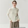 Elegant Women's Cashmere Sweater - Half-High Collar, Saddle Shoulder, Solid Color Knit for Autumn and Winter