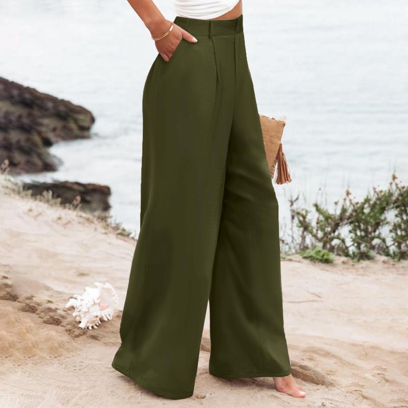 High-waisted Trousers Women's Straight-leg Trousers Solid Color Casual Trousers Professional Office Trousers for Women