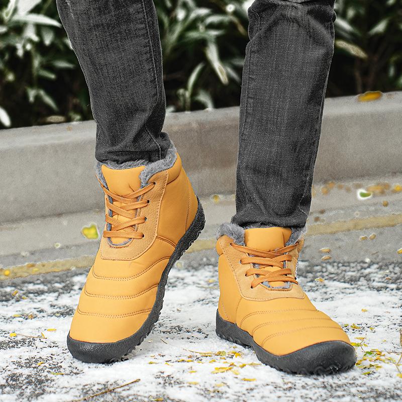 Autumn and Winter Men's Warm Cotton Boots Plus Cotton Goose Down Cotton Shoes Men's Snow Boots Thick Warm Shoes