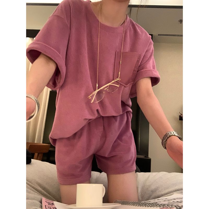 

Район Оуян Повседневный Свободный Футболка с Коротким Рукавом Шорты Спортивный Костюм Женский 2023 Лето Новое Поступление Модный Костюм Двойка