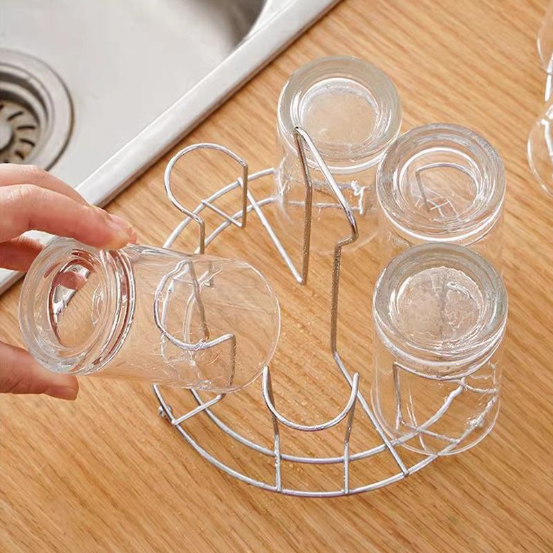 Household Tea Set Hanging Drainer Dustproof Tea Cup And Glass Cup Creative Storage Rack