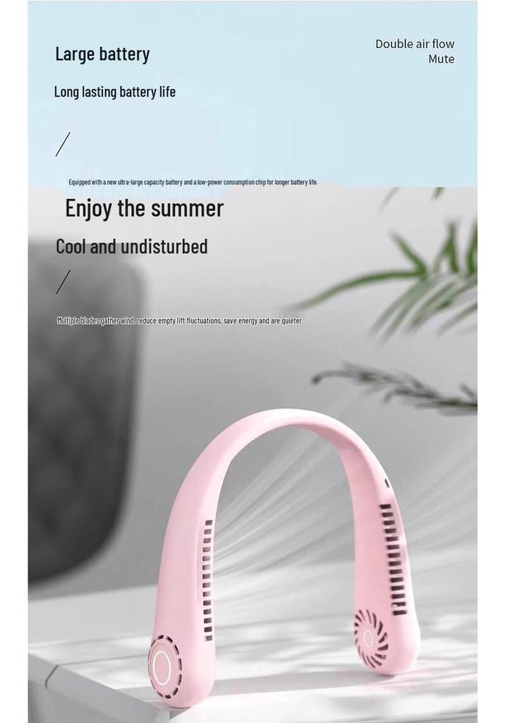 Portable Hanging Neck Fan: Wearable Silent Cooling Device for Outdoor Use