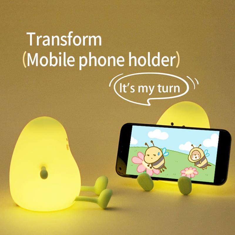 Mango Silicone Night Light Timed Sleeping Atmosphere Decompression Pat Night Light Creative Ornament Mobile Phone Holder
