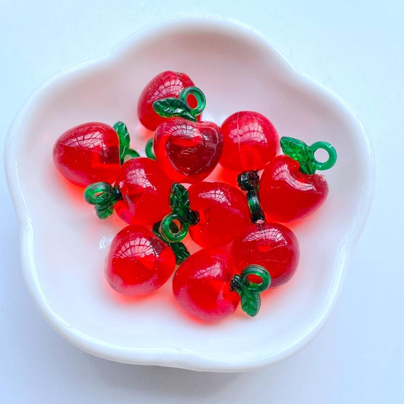 10Pcs New Cute Mini Strawberry Cherry Flat Back Resin Scrapbooking DIY Jewelry Craft Decoration Accessories