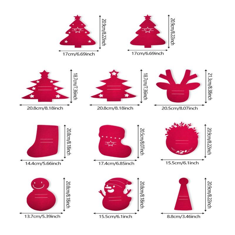 Combination Christmas Knife and Fork Cover, Felt Fabric Knife and Fork Pad, Christmas Home and Hotel Table Decoration