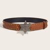 Punk Style Wide Leather Waist Belt for Women's Jeans