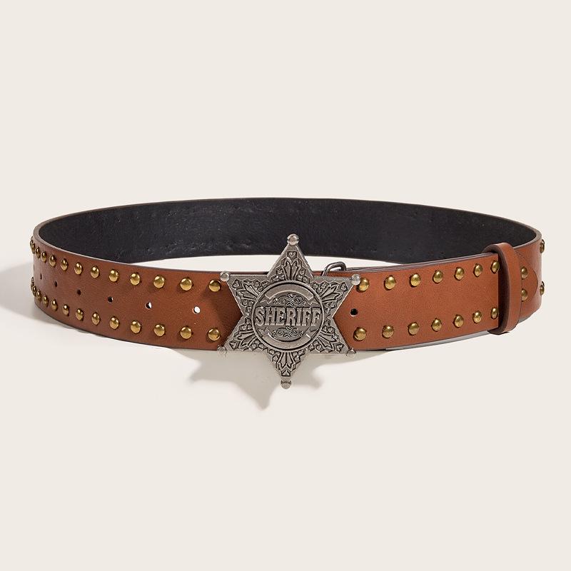 Punk Style Wide Leather Waist Belt for Women's Jeans