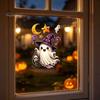 Spooky Glass Adhesives Halloween Static Window Clings, Pumpkin Ghost Mummy Vampire Cartoon Decals, Decorations Self-Adhesive Clings for Door