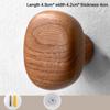 Solid Wood Handle Clothes Hook Coat Hook Wall-mounted Hook Punch-free Door Clothes Hanger Pebble Shape Cabinet Door