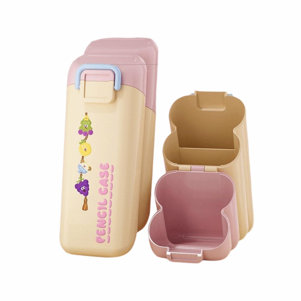 Cartoon Desktop Slanting Organizer Large Capacity Slanted Pen Holder Home Study жёлтый