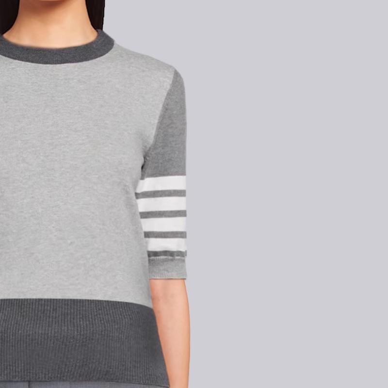 TB Short-sleeved Women's Spring and Summer Knitted Round Neck T-shirt