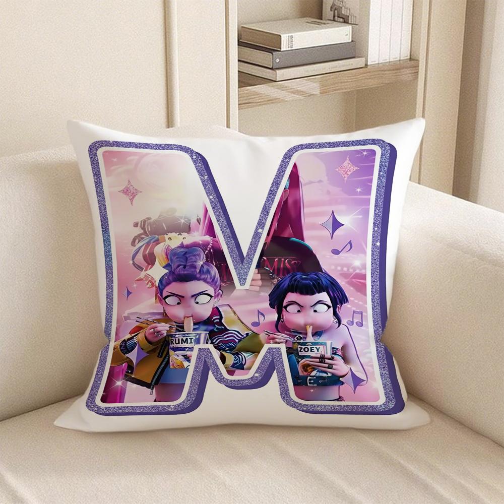 KPop Demon Hunters anime Style 26 letters popular Character Pillowcase fashion Home Decoration Items