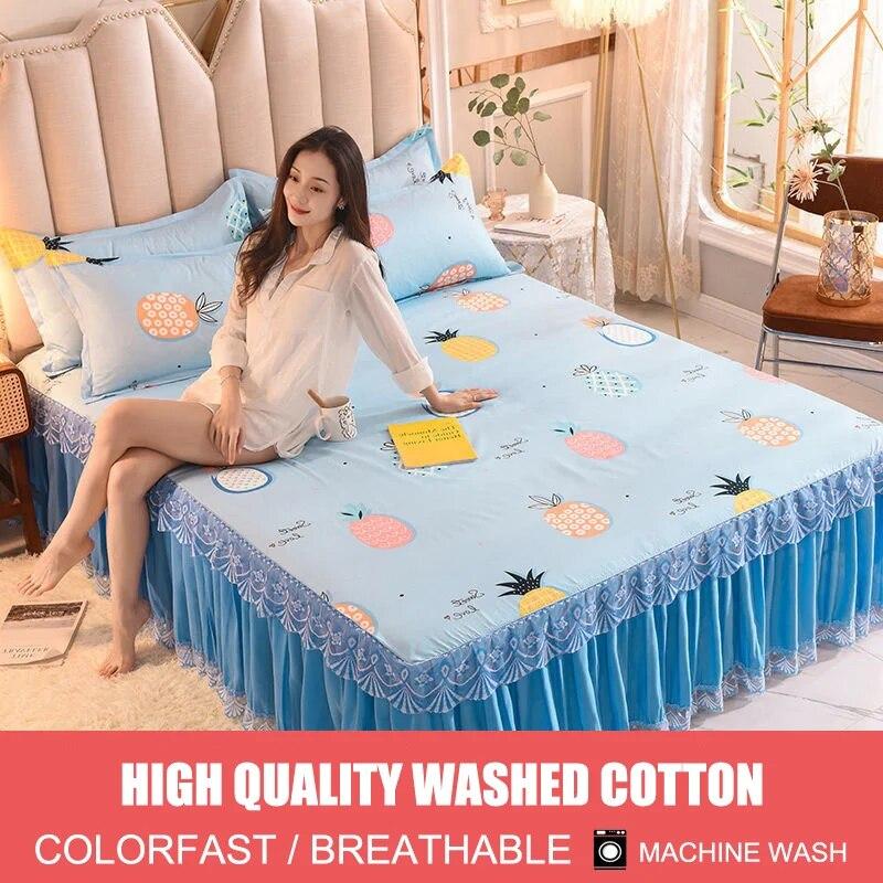 Cool Bed Skirt Lace Bedspread Princess Style Bedding Sets with Pillowcases Beautiful Bed Spreads Queen King Size Beddings