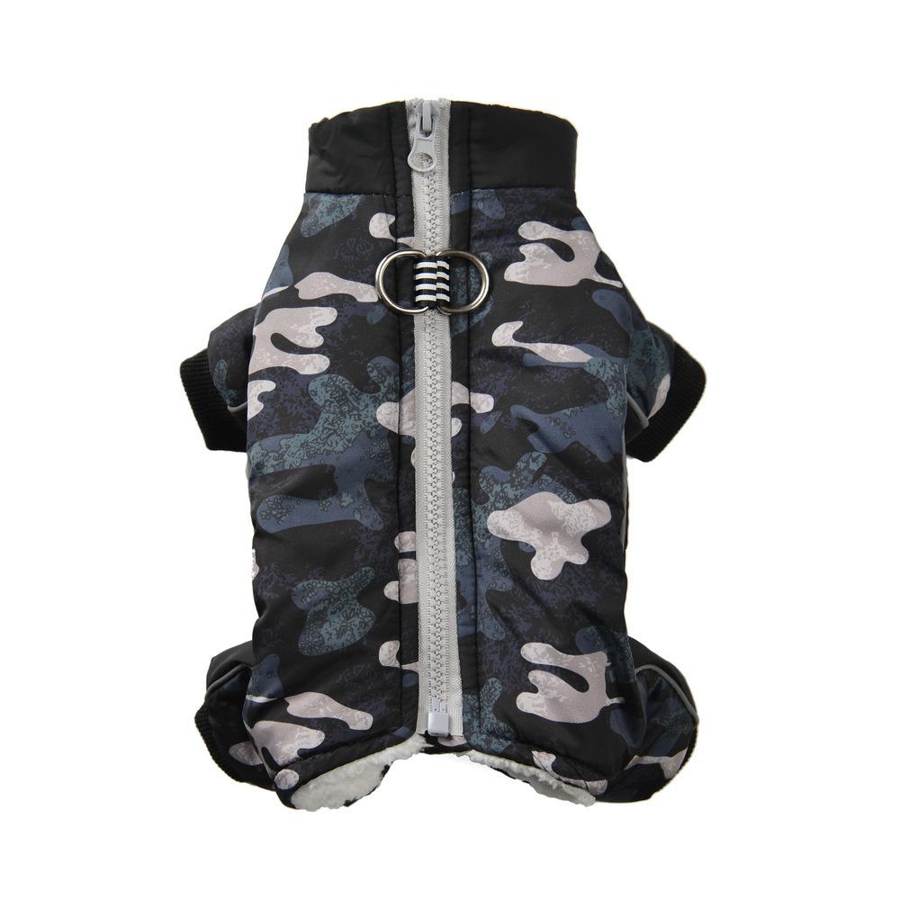 Dog Down Jacket Pet Dog Clothes for Small Dogs Cats Winter Warm Fleece Thicken Coat Puppy Windproof Camouflage Jumpsuit Jacket Overalls French Bulldog