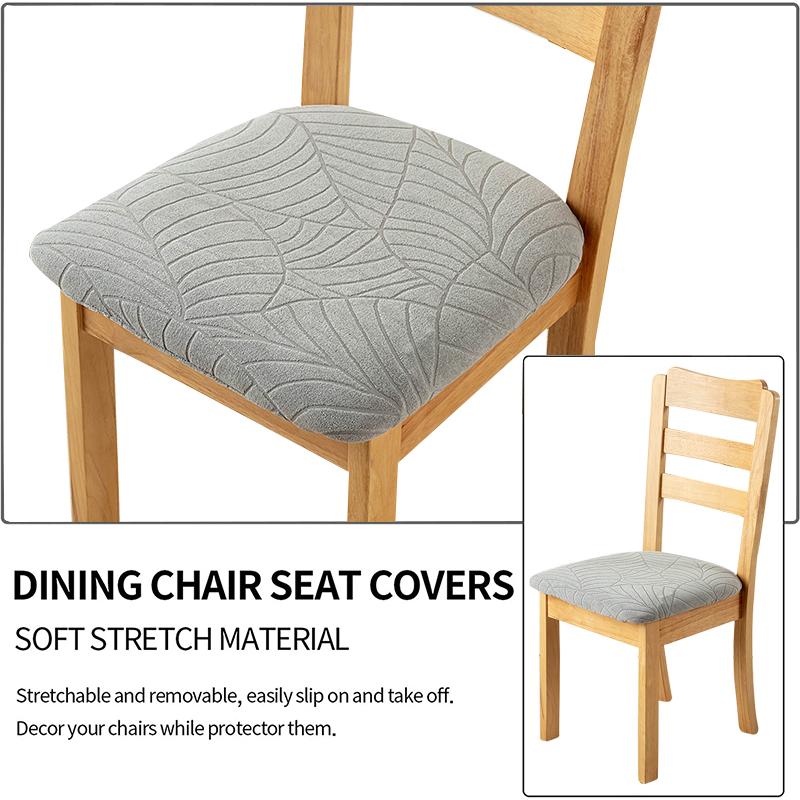1Pcs Waterproof Chair Seat Cover Stretch Jacquard Chair Cover Dining Room Removable Anti-dirty Without Backrest Chair Protector