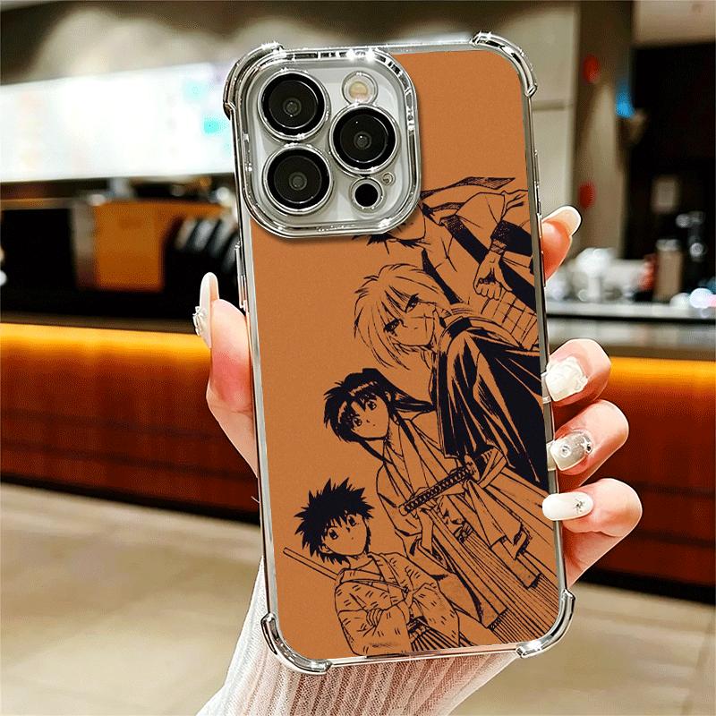 Rurouni Kenshin Anime Soft Phone Case For iPhone 15 16 17 Air 14 Pro Max 16E Plus 13 12 Mini Plating Anti-Fall Fundas