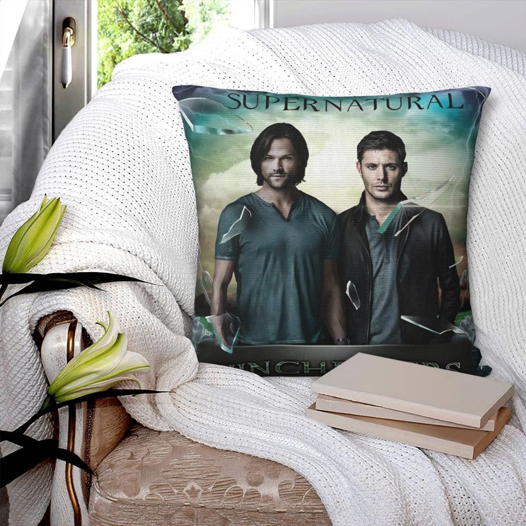 Dean Winchester Supernatural Television Pillow Cover Pillow Case Cushion Cover Retro Pillowcases For Sofa Bedroom Home Decor