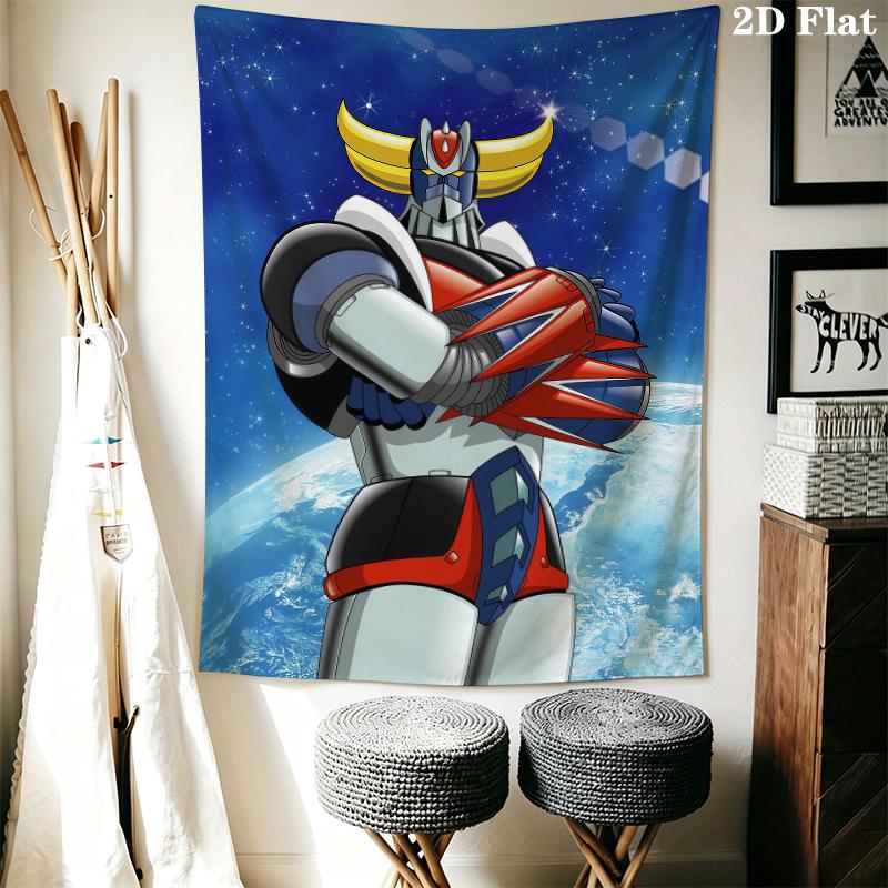 Grendizer Goldorak Wall Tapestry Aesthetic Wall Hanging Printed Fabric Blanket Decorative Tapestries for Bedroom Living Room Home Decor