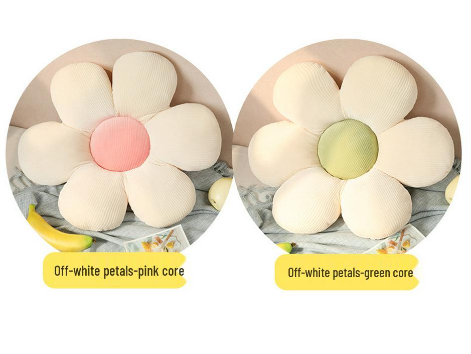 Nordic Daisy Plush Throw Pillow - Flower Petal Cushion for Sofa, Bay Window, or Floor.