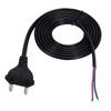 EU Two-Pin AC Power Cord with Tinned Ends for Audio, Fans, Lamps, LED Adapters
