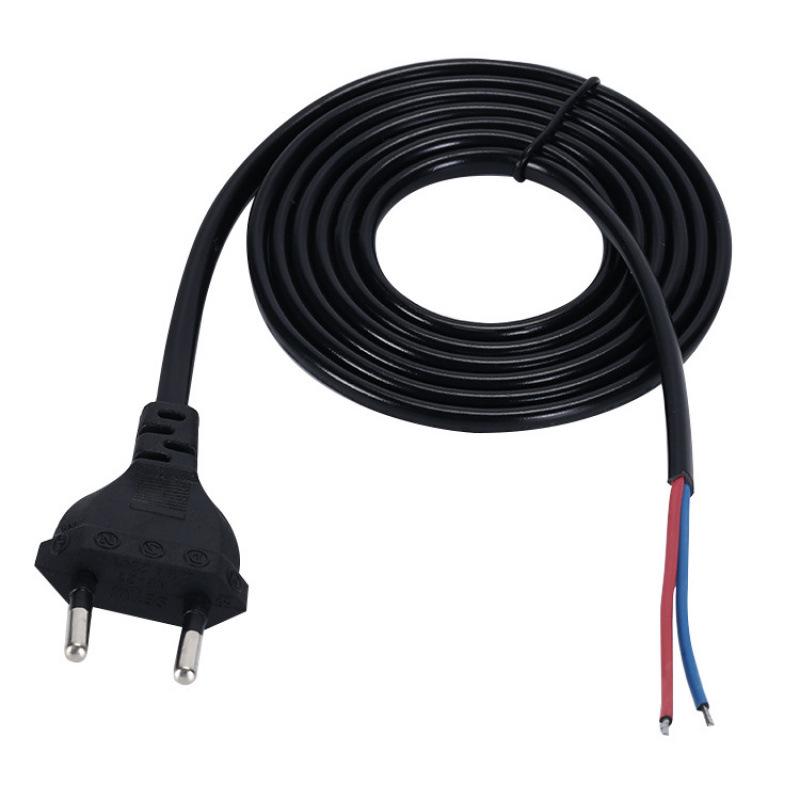 EU Two-Pin AC Power Cord with Tinned Ends for Audio, Fans, Lamps, LED Adapters
