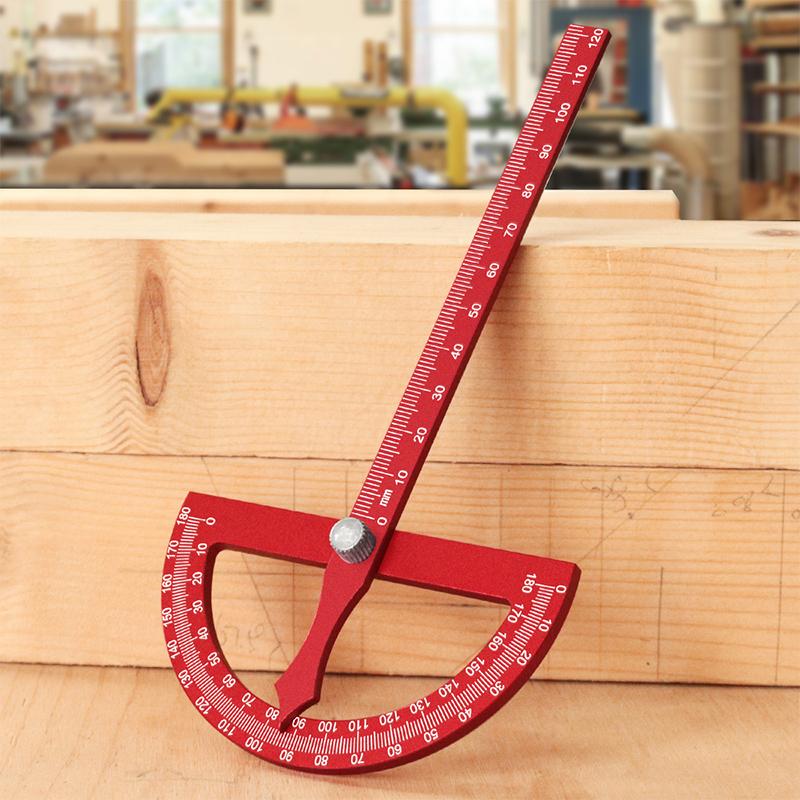 Multifunctional Protractor Woodworking Ruler for High-precision Angle Measurement Aluminum Alloy Protractor Angle Marking Ruler