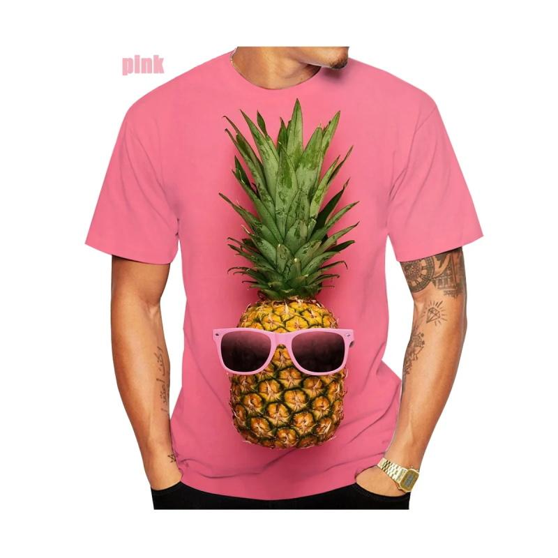 Summer Hot Sale Men s Pineapple Pattern Tshirt All Over Print Funny Short-sleeved Creative S