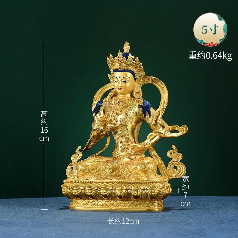 

ХОРОШИЙ ДОМ семья Духовный действенный Непал Буддизм Позолота Ваджрасаттва Ваджра Будда медная статуя 16/21/31/48 см в высоту