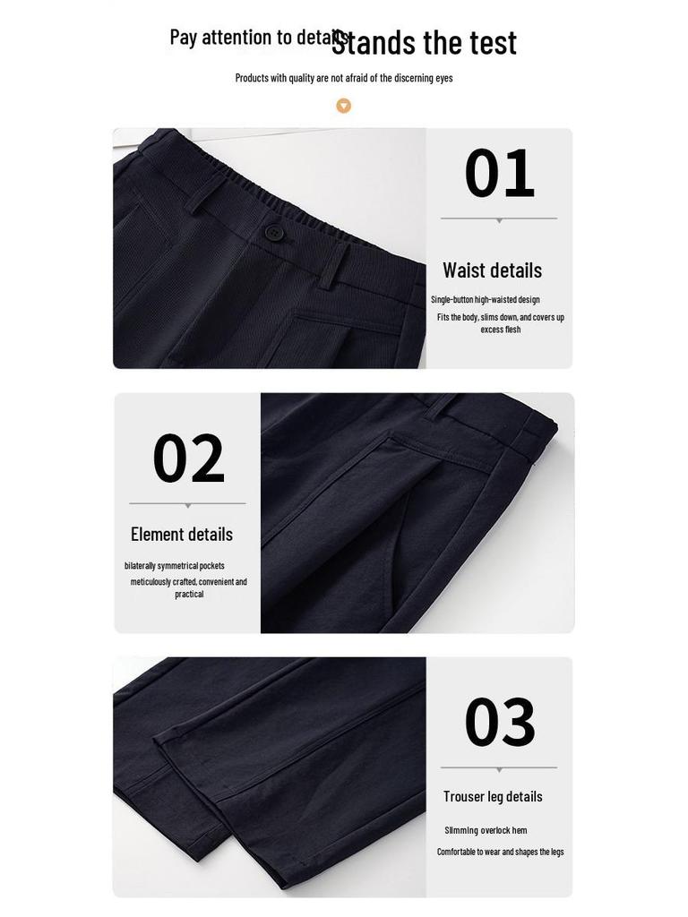 Hengyuanxiang Damen Baumwolle Hohe Taille Schlankmachende Weitbein-Hose - Elastisch, Lässig, Fließender Anzug für Frühling/Herbst