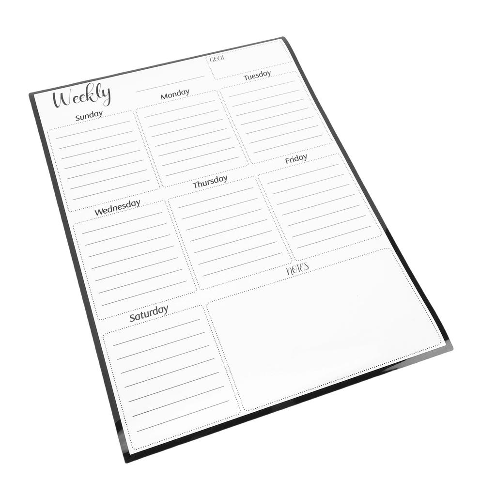 Magnet Weekly Planner Dry Erase Whiteboard Vertical To Do List Sheet for Home Office Classroom Stainless Steel Fridge