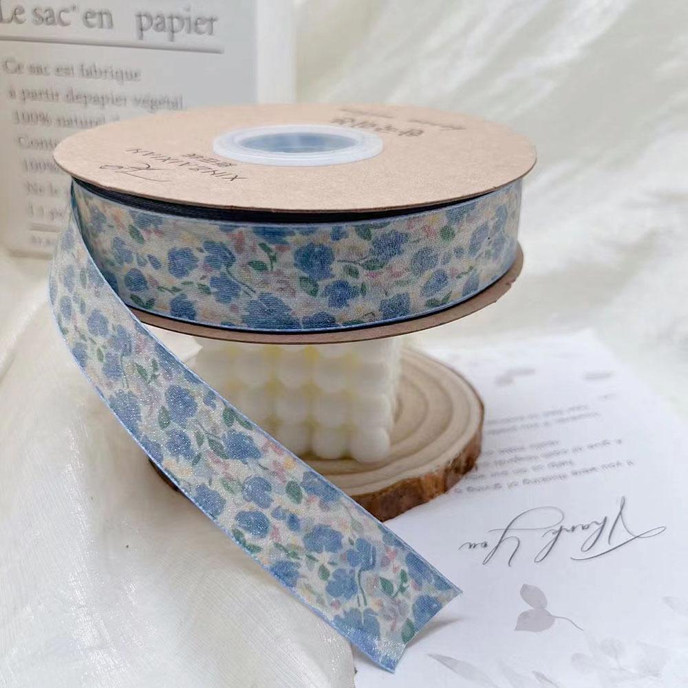2/5yards Blue Theme Ribbon for Gift Packing Clothing Sewing Supplies DIY Hair Bows Decor Craft Accessories Ribbons for Crafts
