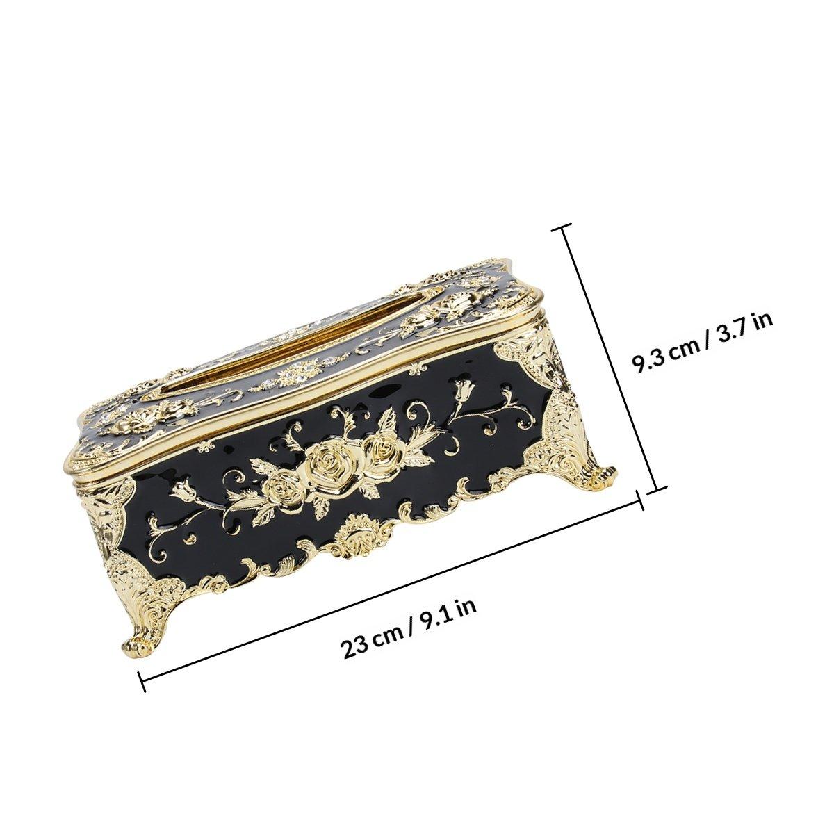 

High-Grade Napkin Box Plastic Rose Pattern Elegant Design for Bathroom Hotel Living Room Car Tissue Holder Stylish European