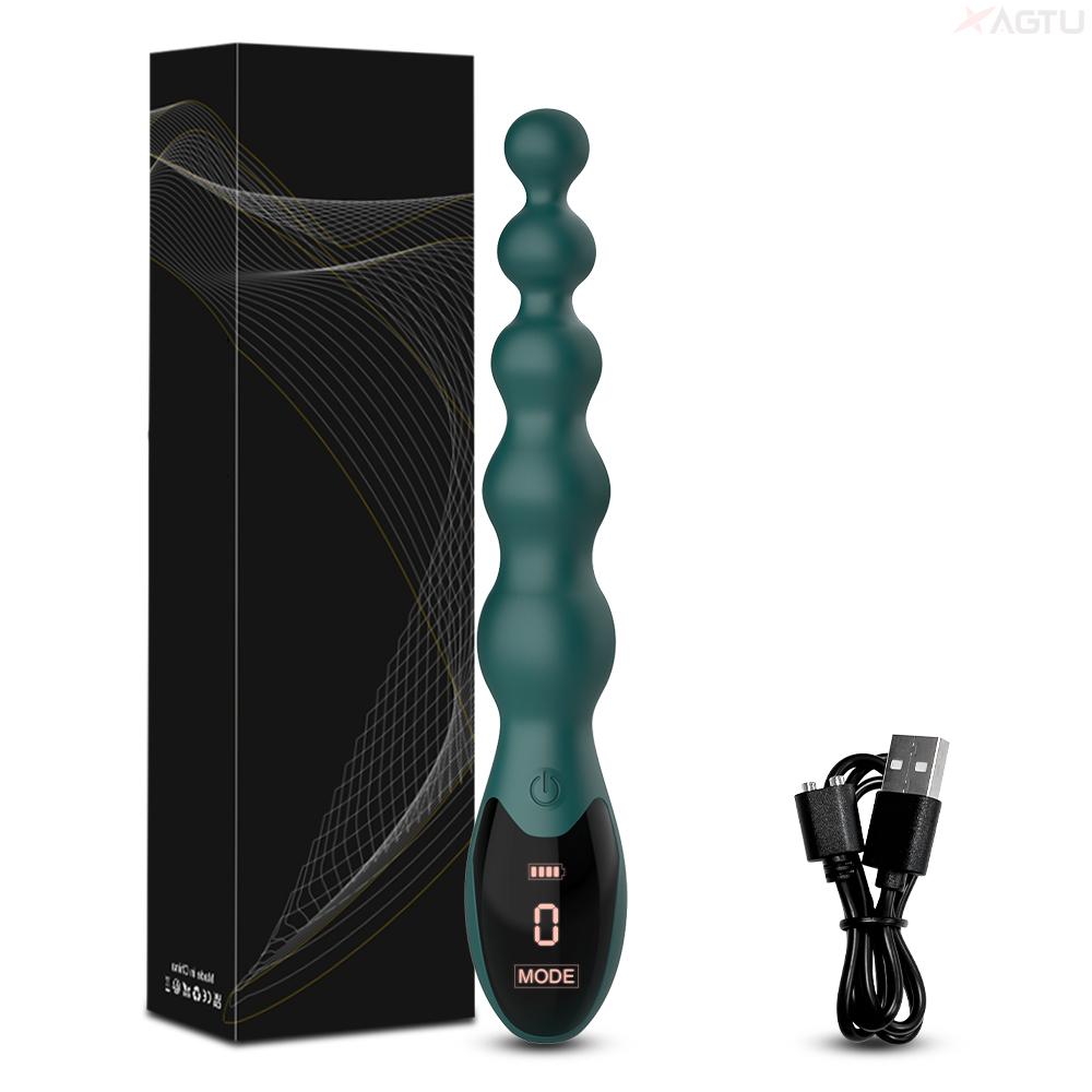 Vibrator anal pentru masaj de prostată masculin Plug anal vibrator din silicon moale bile anale Jucării sexuale erotice pentru adulți pentru femei bărbați gay