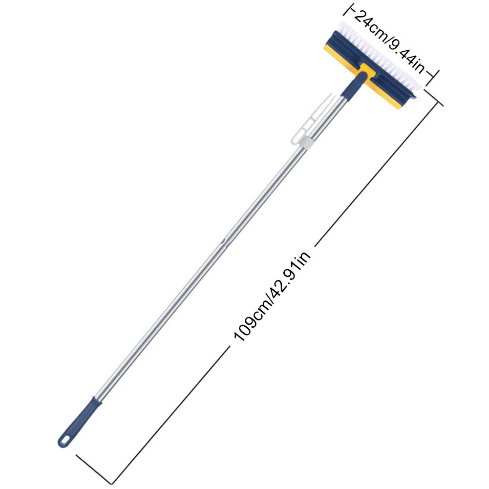 

Floor Scrub Brush 3 in 1 Long Handle Handle Shower Scrubber Scrape Stiff Bristle Cleaning Scrub Brush Versatile Cleaning Tool темно-синього кольору