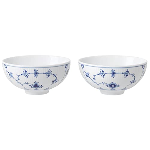 

[Officially Imported] Royal Copenhagen Blue Fluted Plain Rice Bowls, 300ml, Pair (2 Bowls), Wedding Gift, 1062491