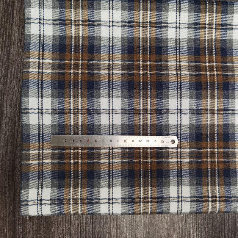 Children's Twill Plaid Flannel Shirt Fabric - Yarn Dyed, Brushed Cotton