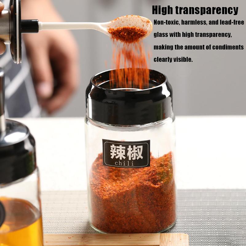 1/2/4Pcs Glass Condiment Bottle Spice Seasoning Bottle Kitchen Storage Dispensers