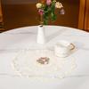 1PC Dinning Table Cover Embroidered Table Cloth Elegant Round Lace Tablecloth Coffee Coasters Napkin Party Wedding Decoration